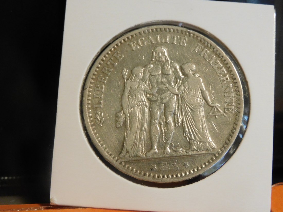 FRANCE 5 FRANCS 1875 A.GRADE-PLEASE SEE PHOTOS.