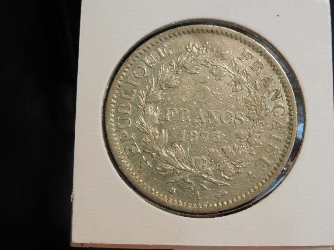  FRANCE 5 FRANCS 1875 A.GRADE-PLEASE SEE PHOTOS.   