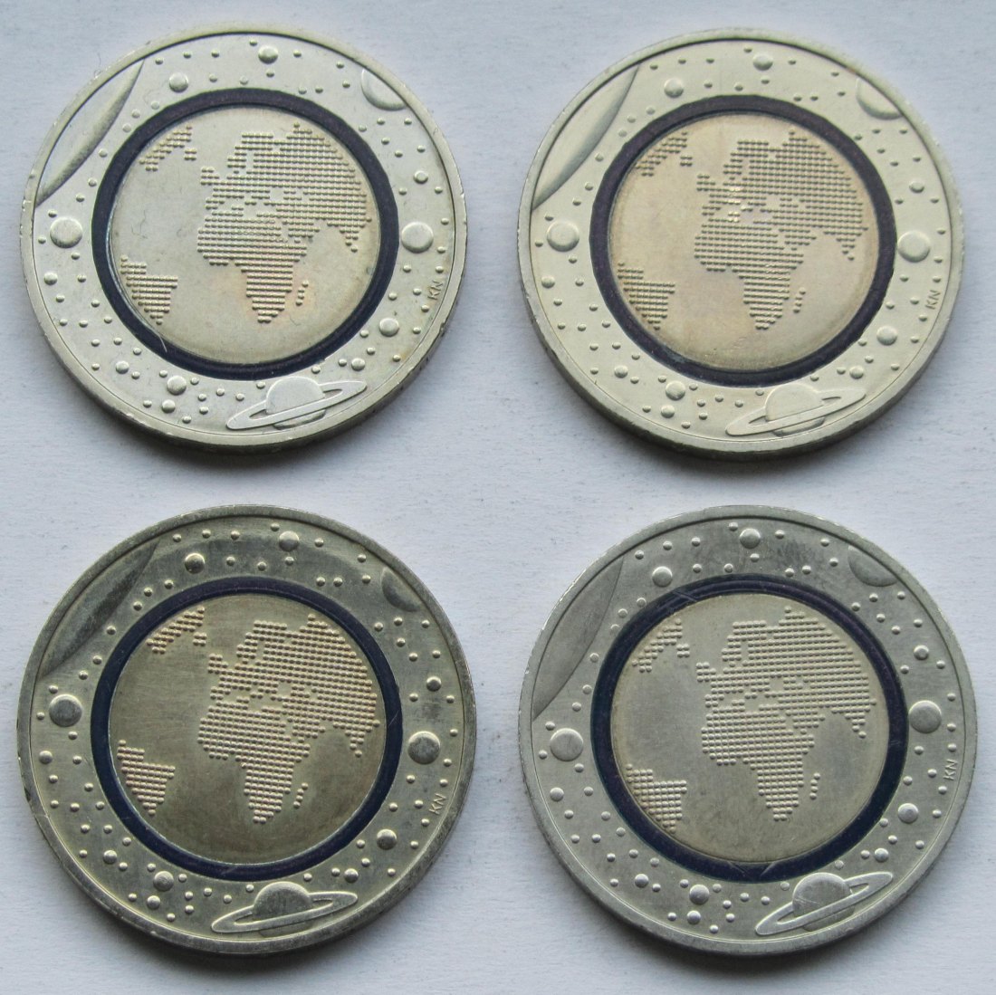  Deutschland: 5 Euro Planet Erde 2016, 4 Stück (alle G)   