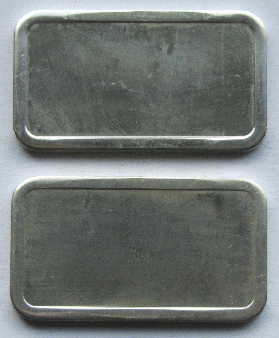  2 x 20 g Silberbarren von Degussa, zusammen 40 g Feinsilber   