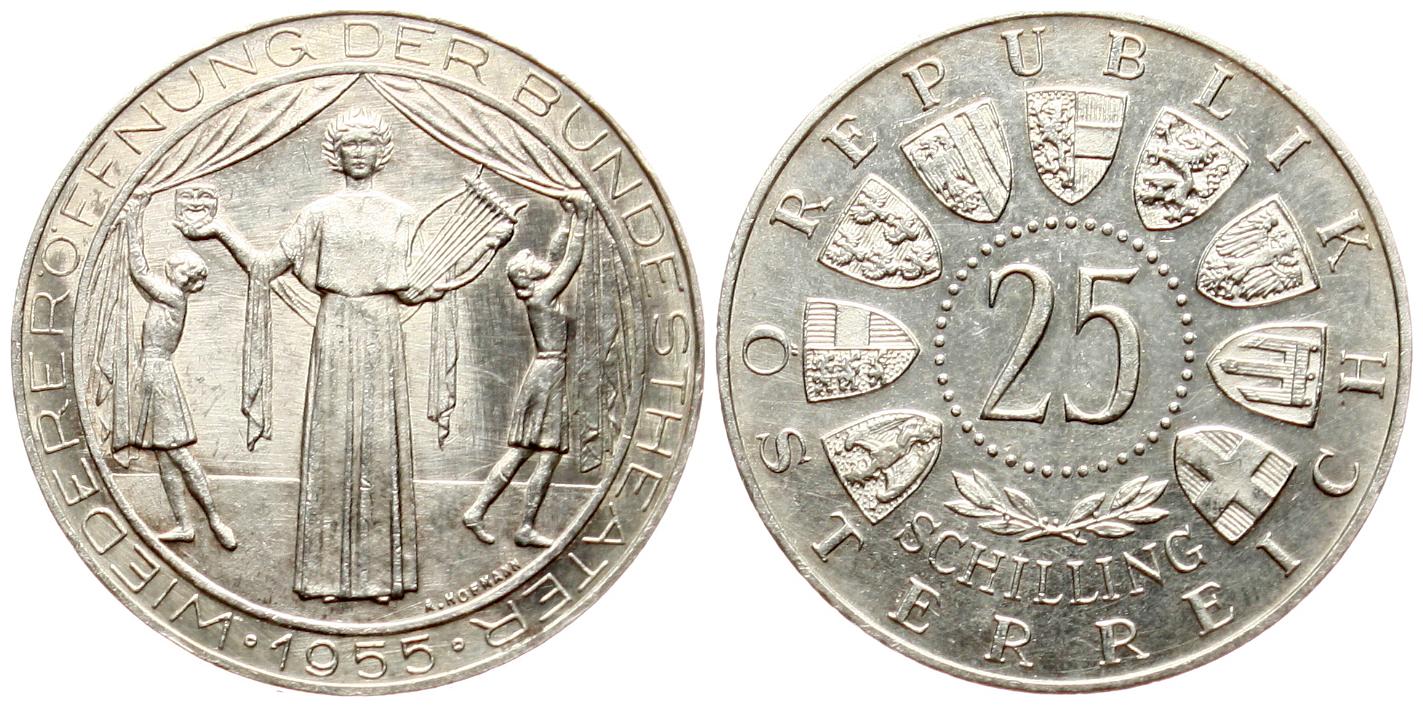  Österreich: 25 Schilling 1955, Bundestheater, näheres unten!   