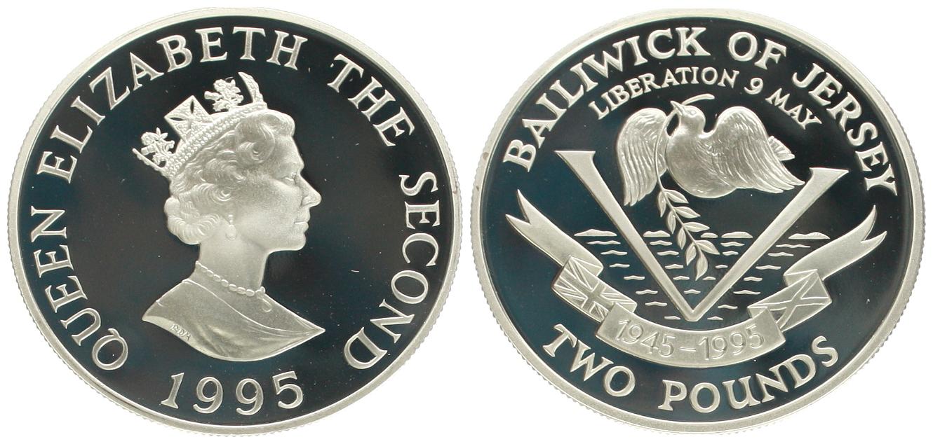  Jersey: 2 Pfund 1995, Elisabeth II. näheres unten!   