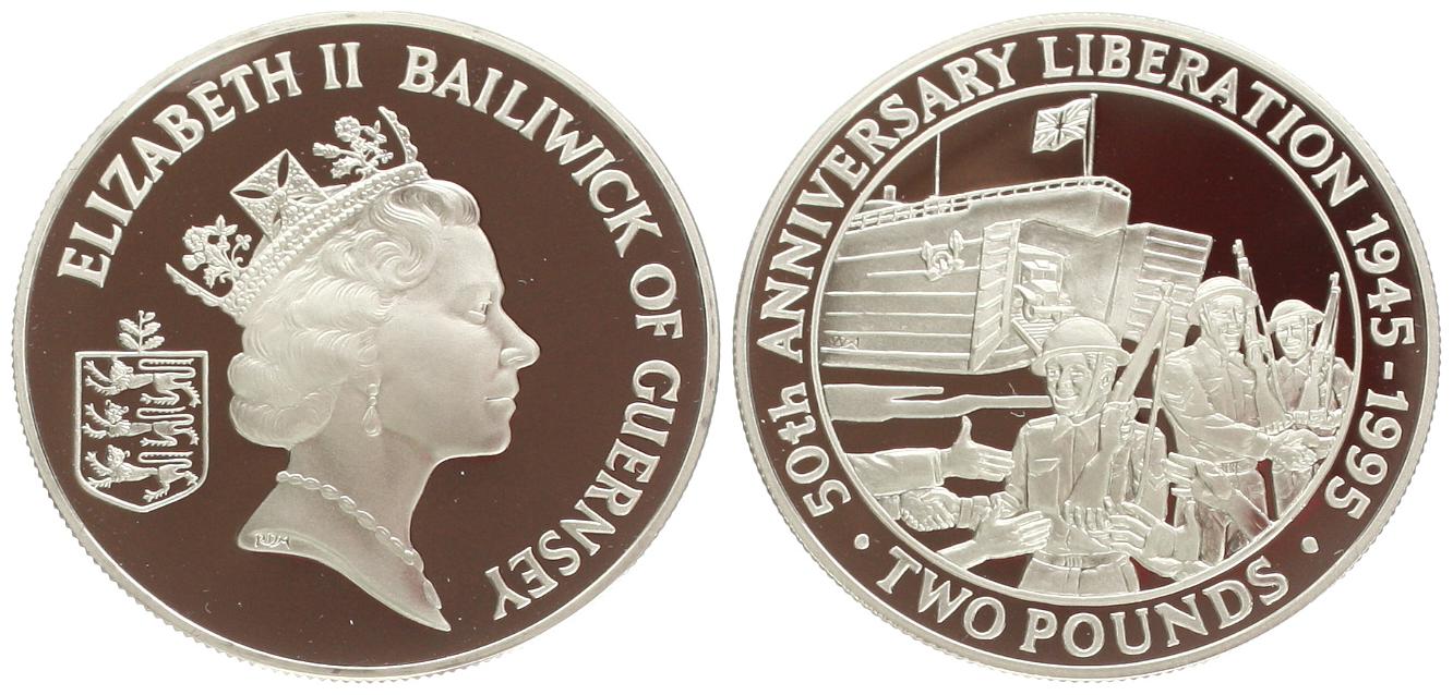  Guernsey: 2 Pfund 1995, Elisabeth II., näheres unten!   