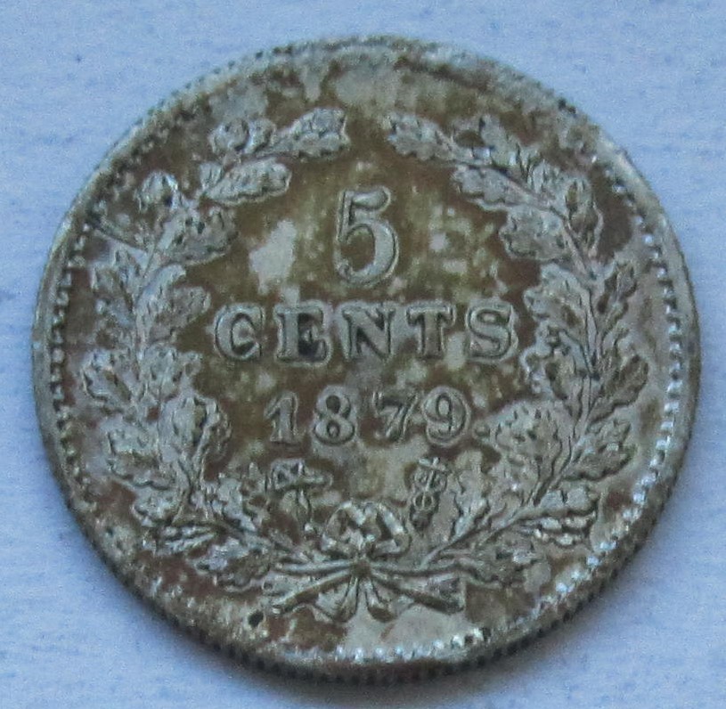  Niederlande: 5 Cent 1879, Top-Erhaltung   