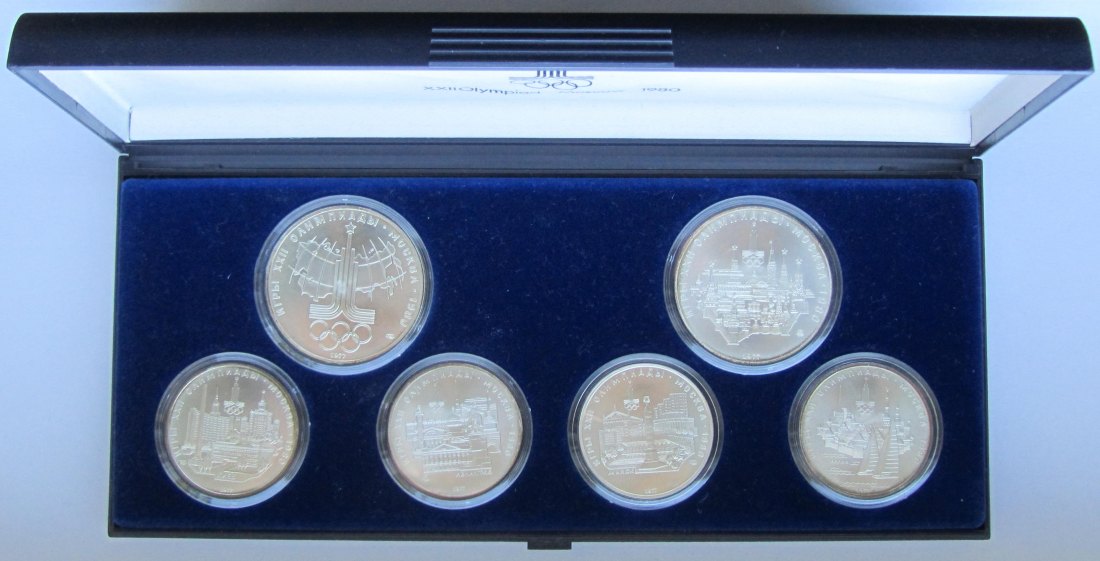 Sowjetunion/Russland: Olympia-Satz Moskau 1980 (ST), 120 g Feinsilber   