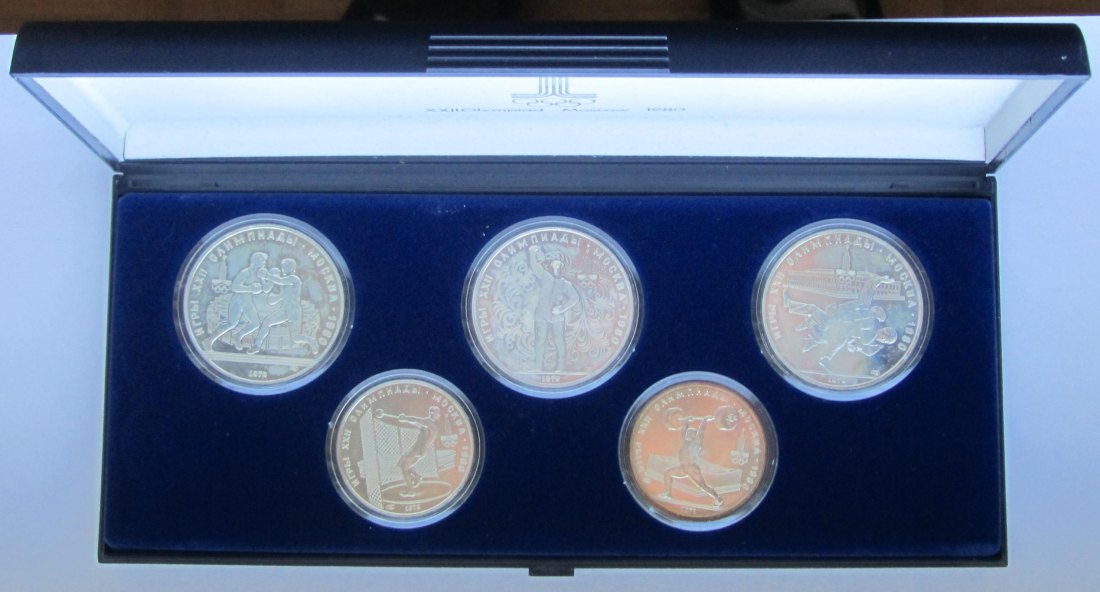  Sowjetunion/Russland: Olympia-Satz Moskau 1980 (ST), 120 g Feinsilber   
