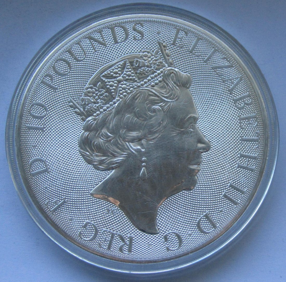  Vereinigtes Königreich: 10 Pounds Griffin of Edward III. 2018, 10 Unzen (311 g) Feinsilber   