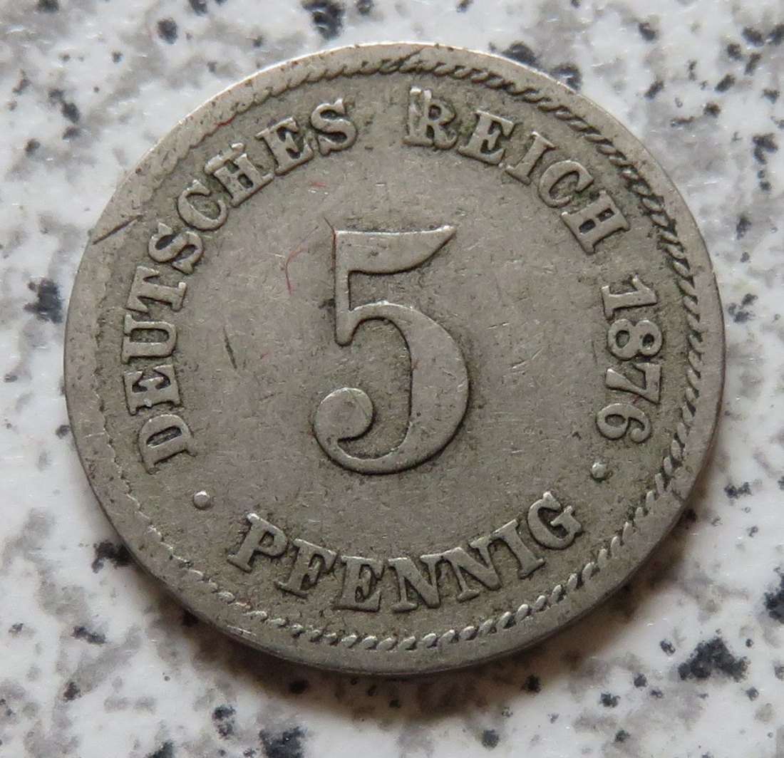  Kaiserreich 5 Pfennig 1876 J   