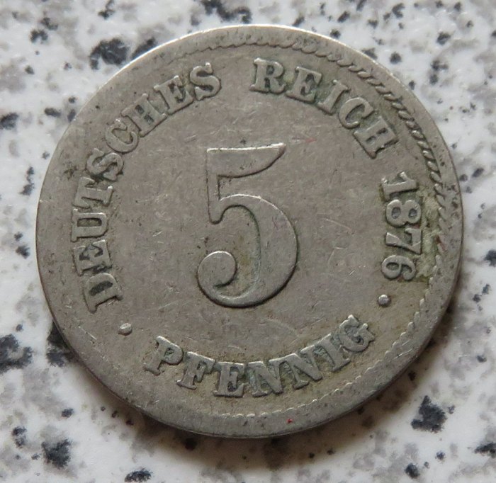  Kaiserreich 5 Pfennig 1876 J   