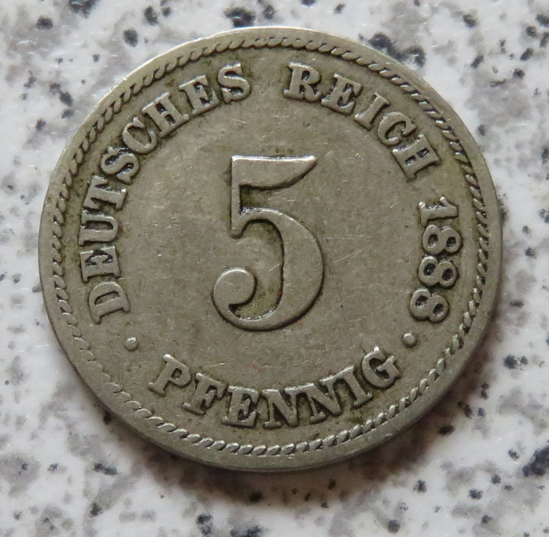  Kaiserreich 5 Pfennig 1888 A   
