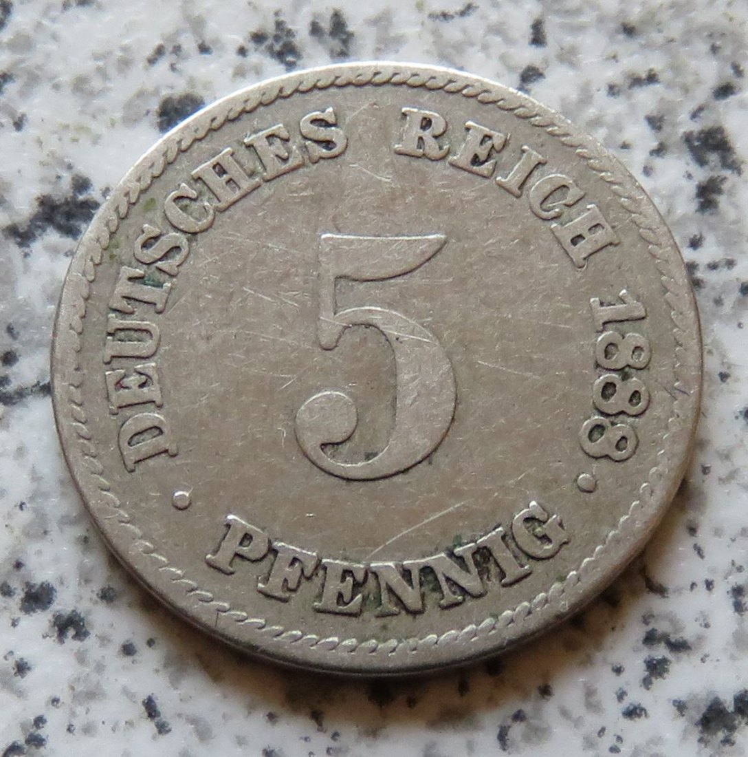  Kaiserreich 5 Pfennig 1888 E   