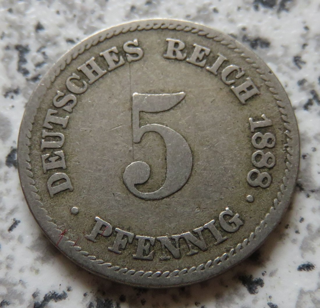  Kaiserreich 5 Pfennig 1888 E   
