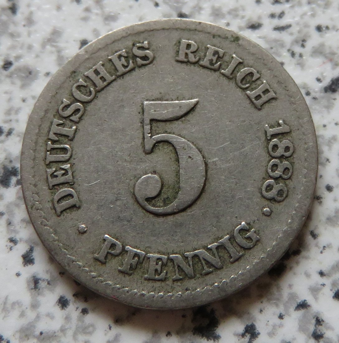  Kaiserreich 5 Pfennig 1888 F   