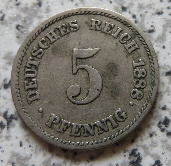  Kaiserreich 5 Pfennig 1888 J   
