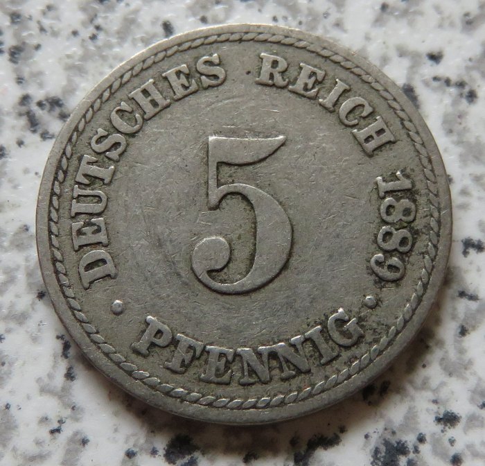  Kaiserreich 5 Pfennig 1889 A   
