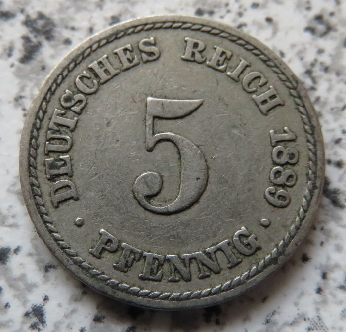  Kaiserreich 5 Pfennig 1889 A   