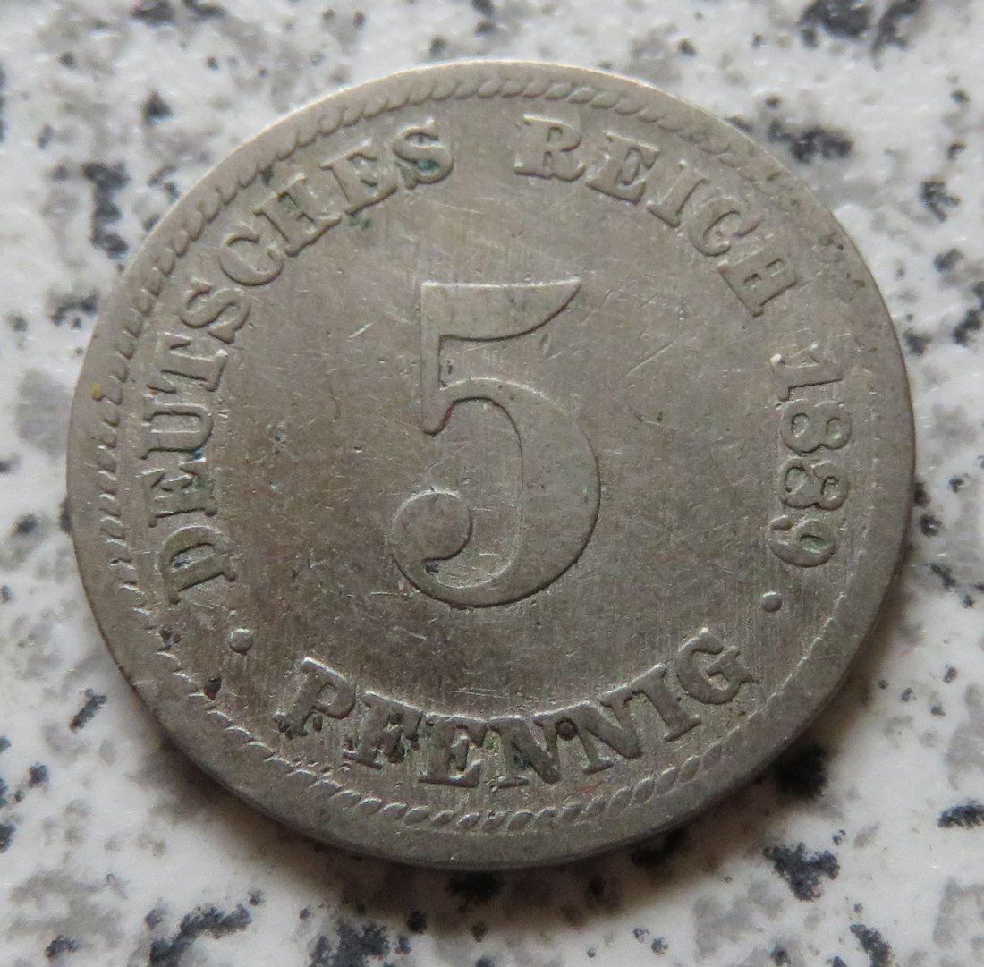  Kaiserreich 5 Pfennig 1889 D   