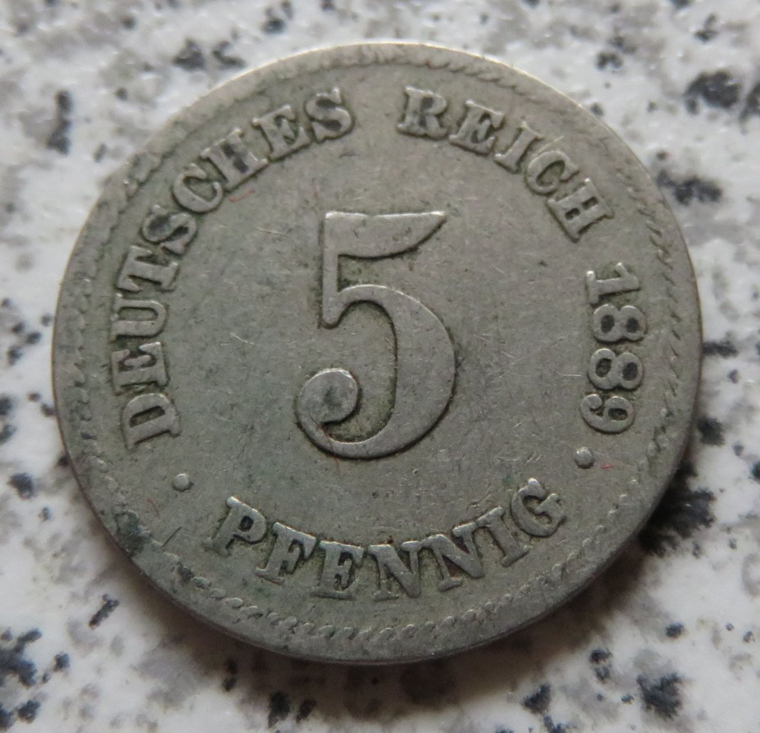  Kaiserreich 5 Pfennig 1889 E   