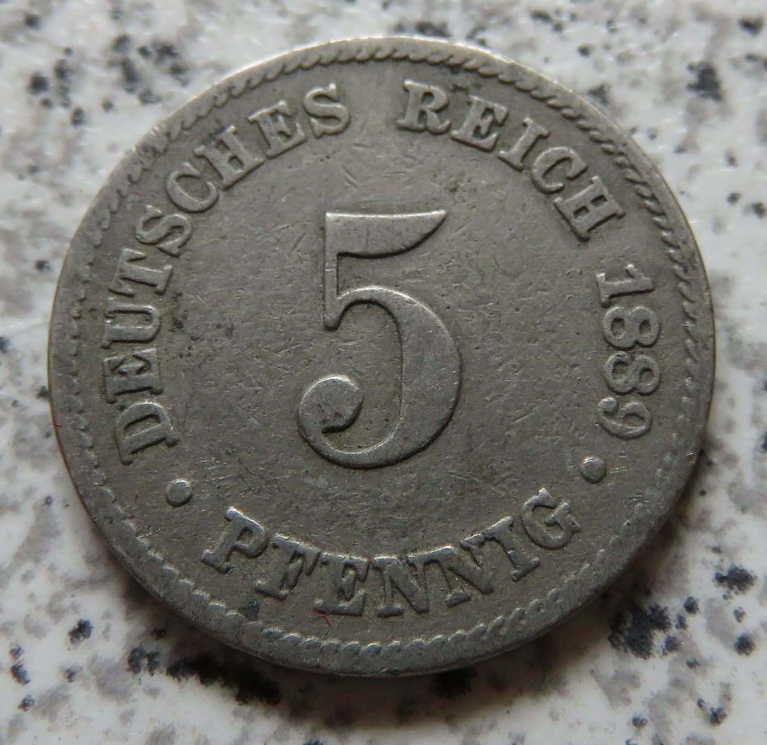  Kaiserreich 5 Pfennig 1889 J   