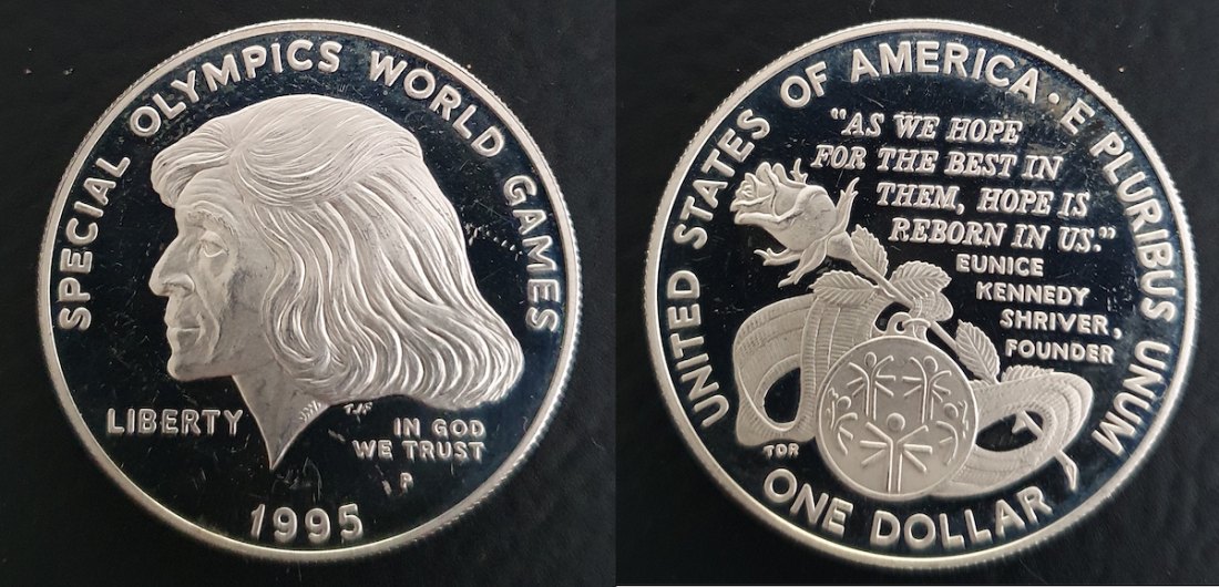 1 Dollar 1995 P USA Special Olympics World Games PP   