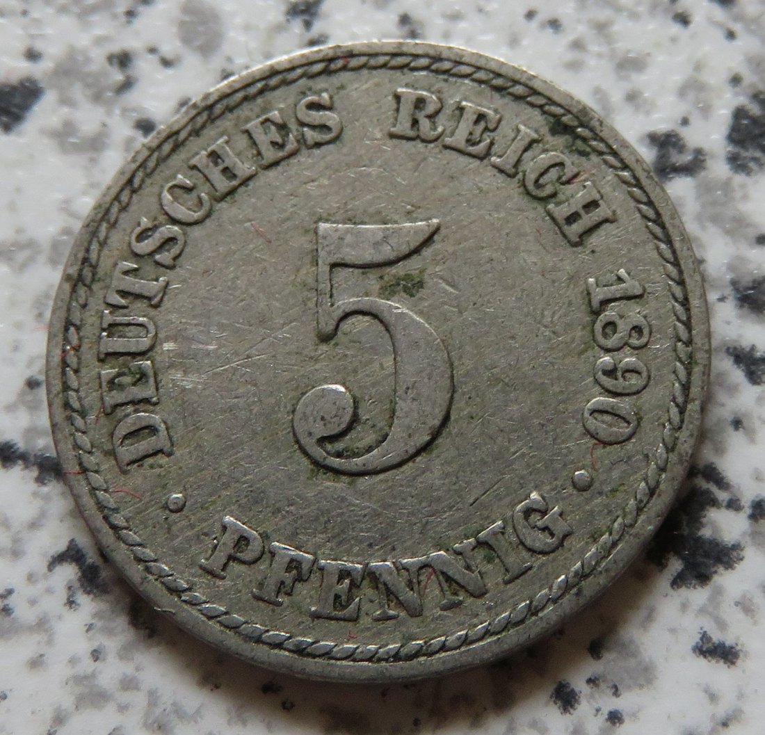  Kaiserreich 5 Pfennig 1890 A   