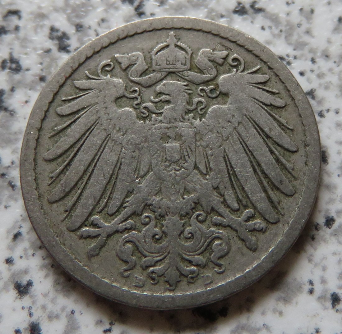  Kaiserreich 5 Pfennig 1890 D   