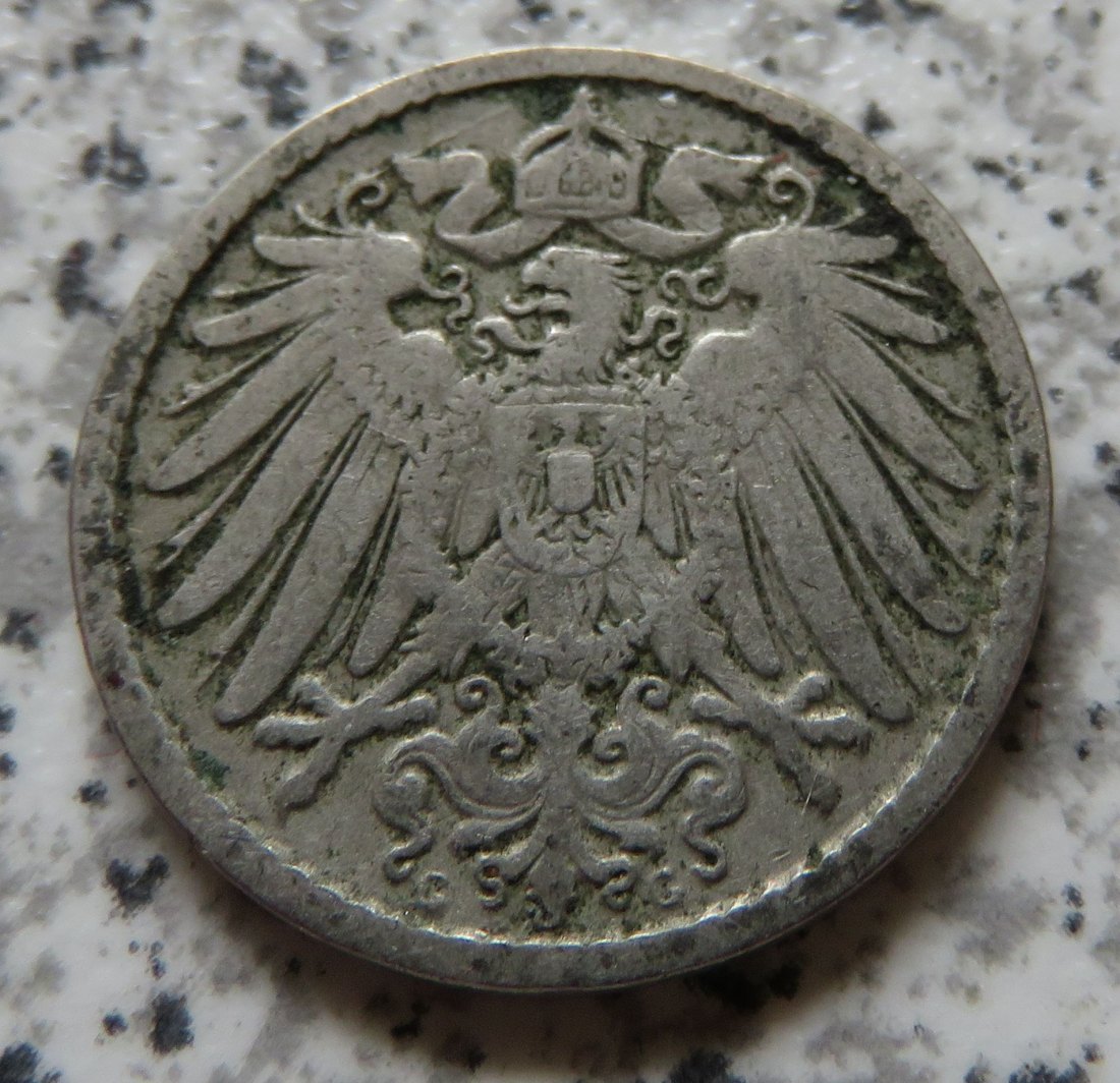  Kaiserreich 5 Pfennig 1890 G   