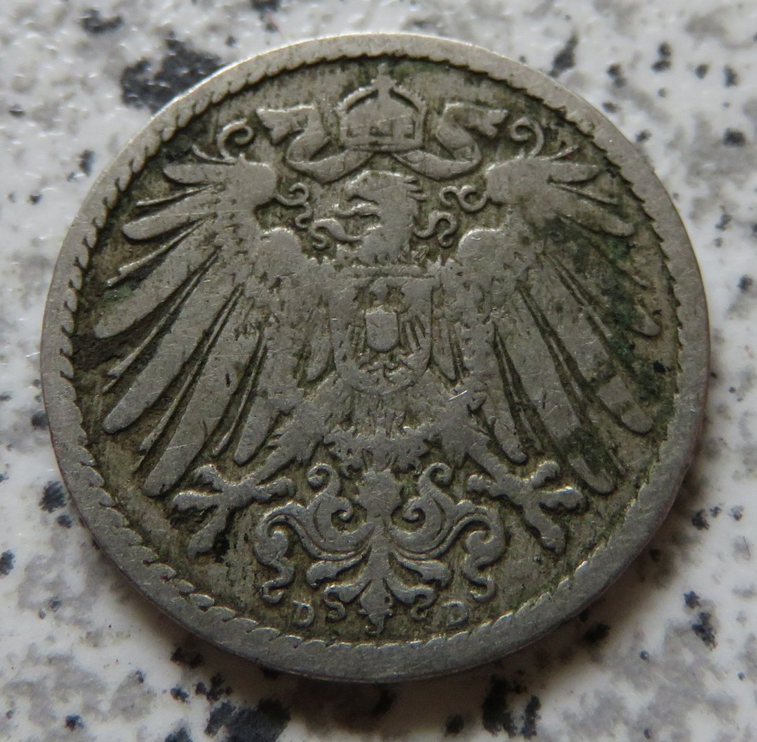  Kaiserreich 5 Pfennig 1892 D   