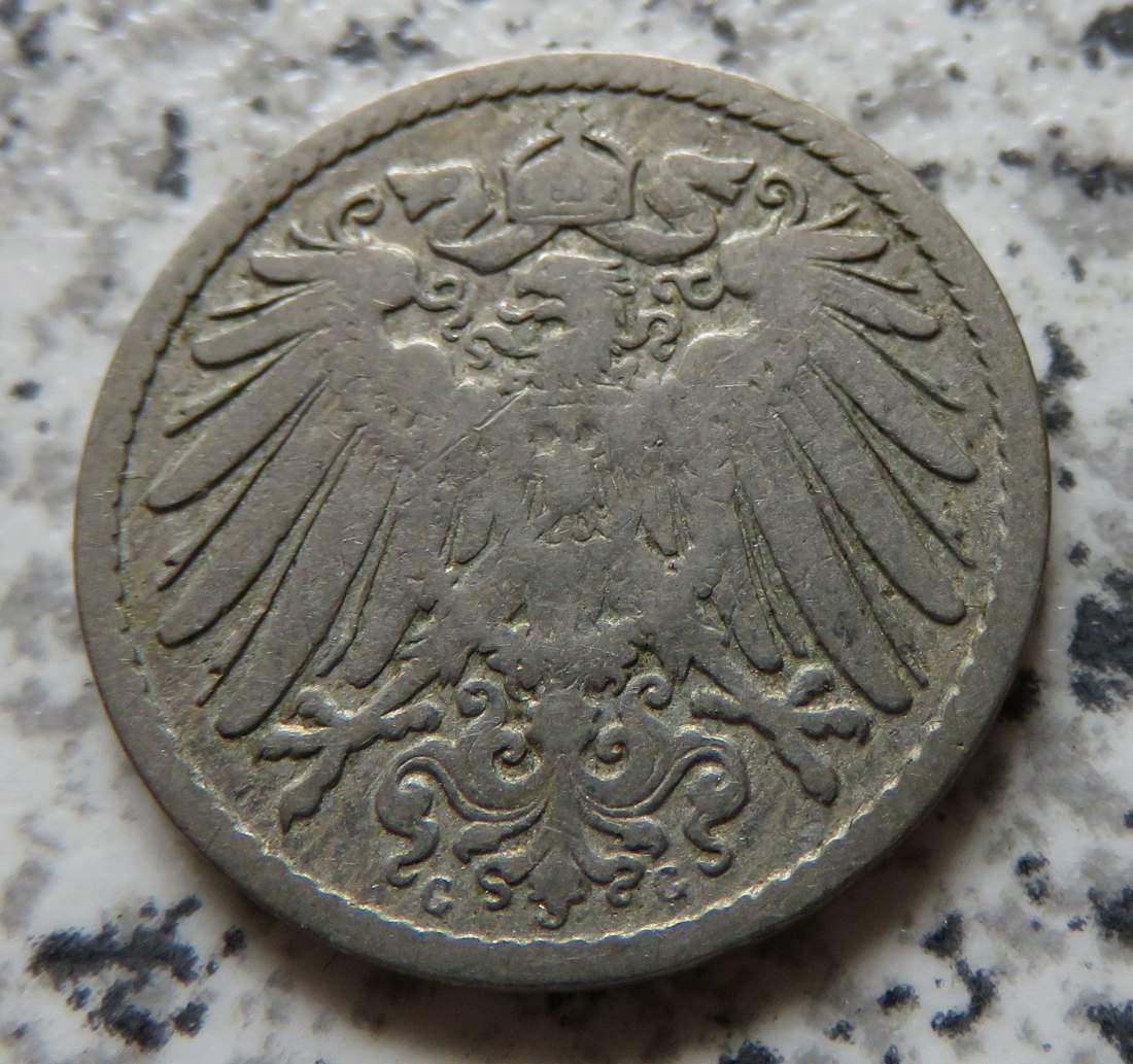  Kaiserreich 5 Pfennig 1892 G   
