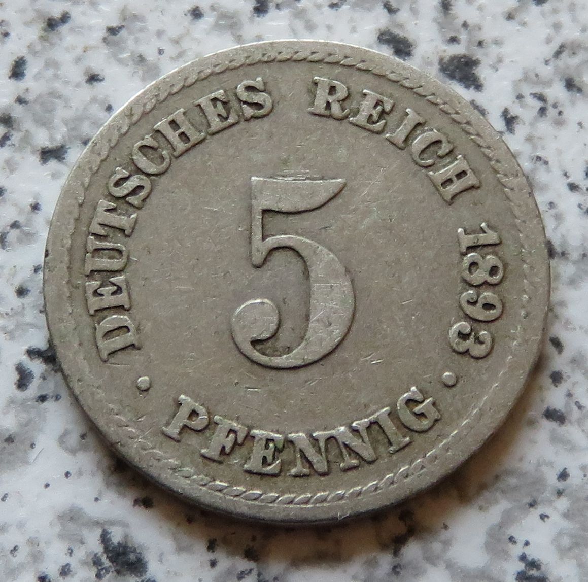  Kaiserreich 5 Pfennig 1893 A   