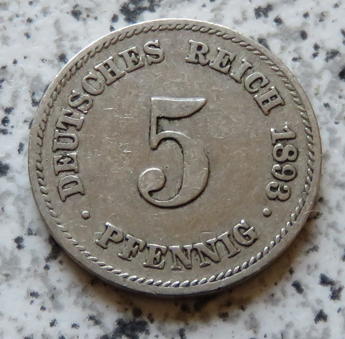  Kaiserreich 5 Pfennig 1893 E   