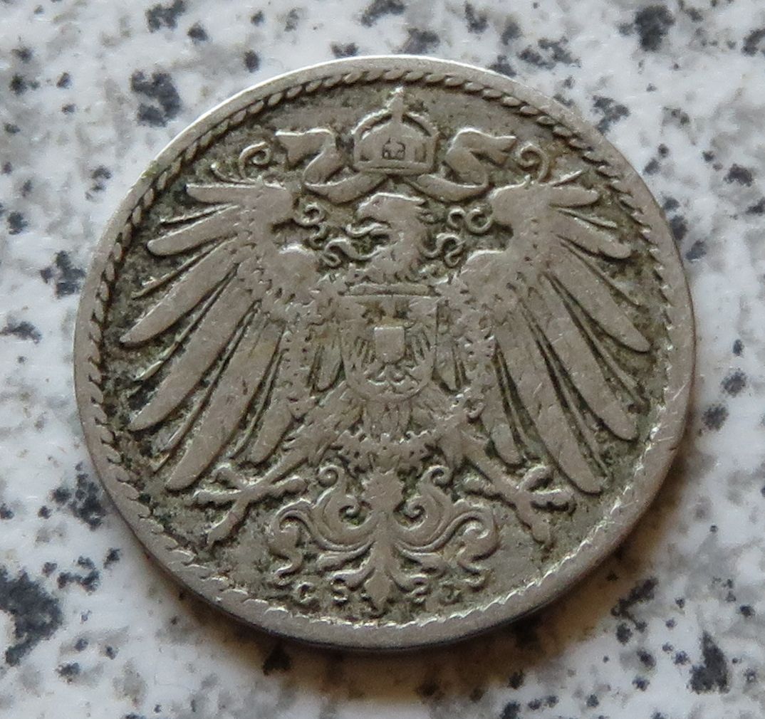  Kaiserreich 5 Pfennig 1893 G   