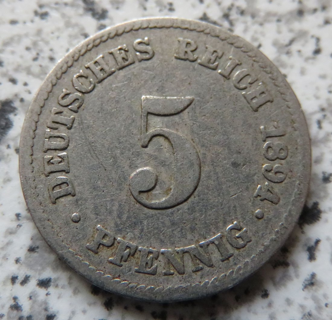  Kaiserreich 5 Pfennig 1894 J   