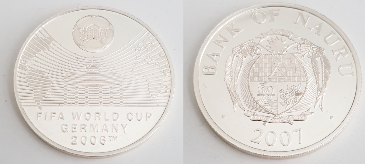  10 Dollars 2007 Nauru Fifa World Cup   