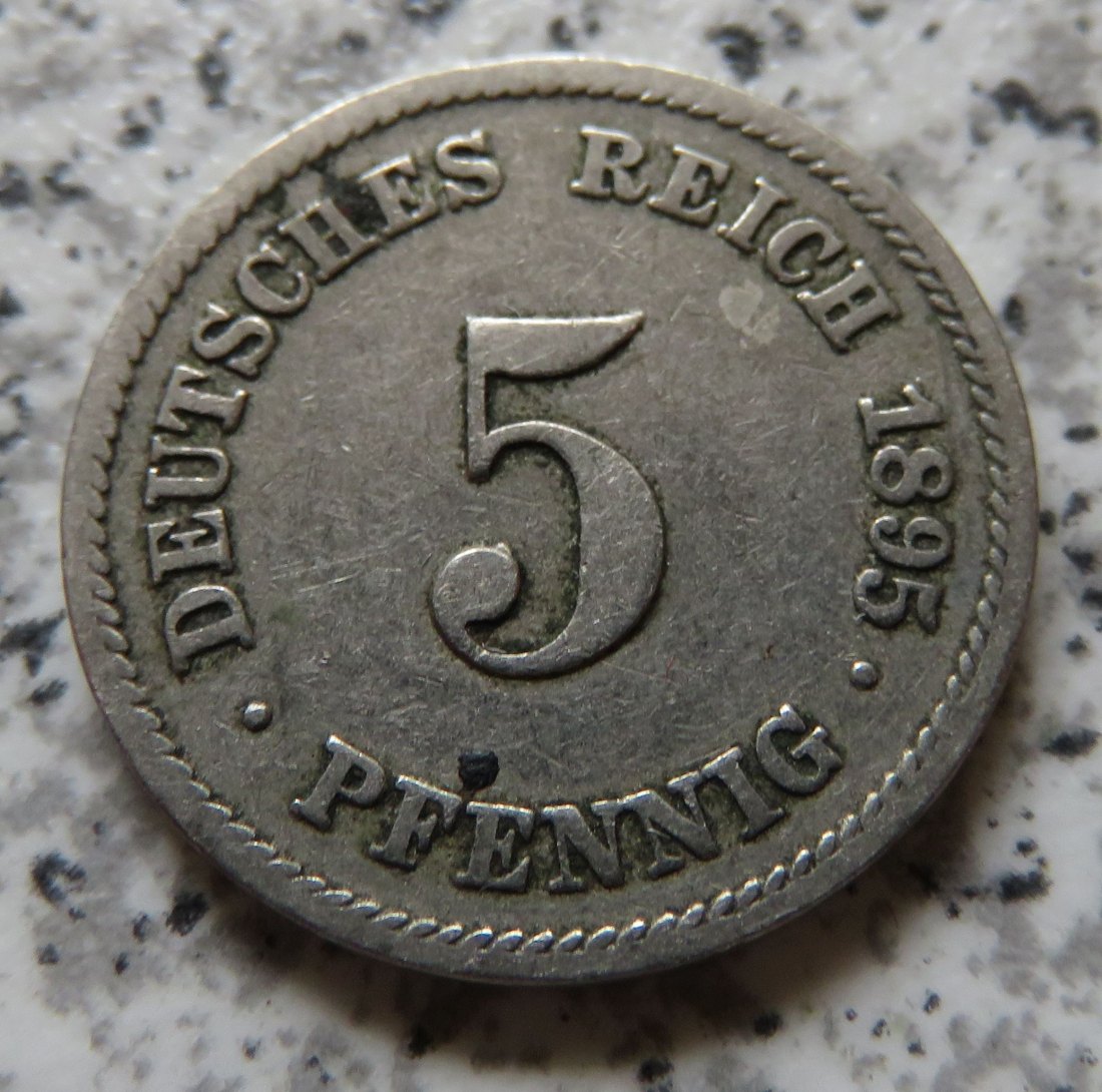  Kaiserreich 5 Pfennig 1895 F   