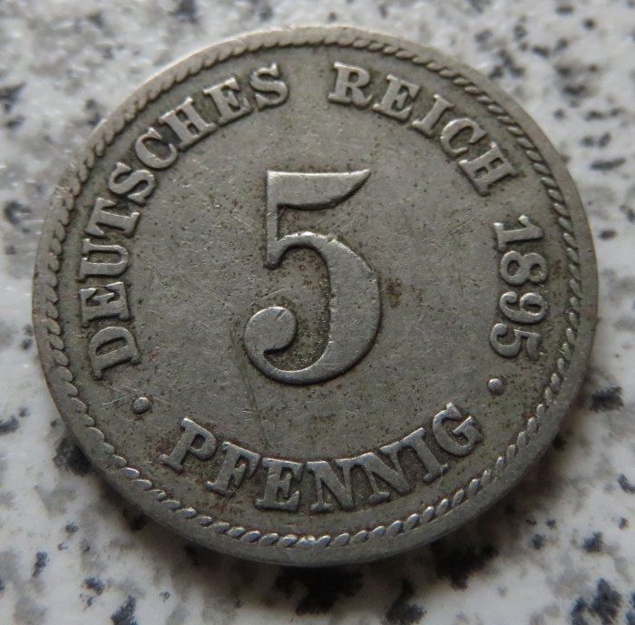  Kaiserreich 5 Pfennig 1895 F   