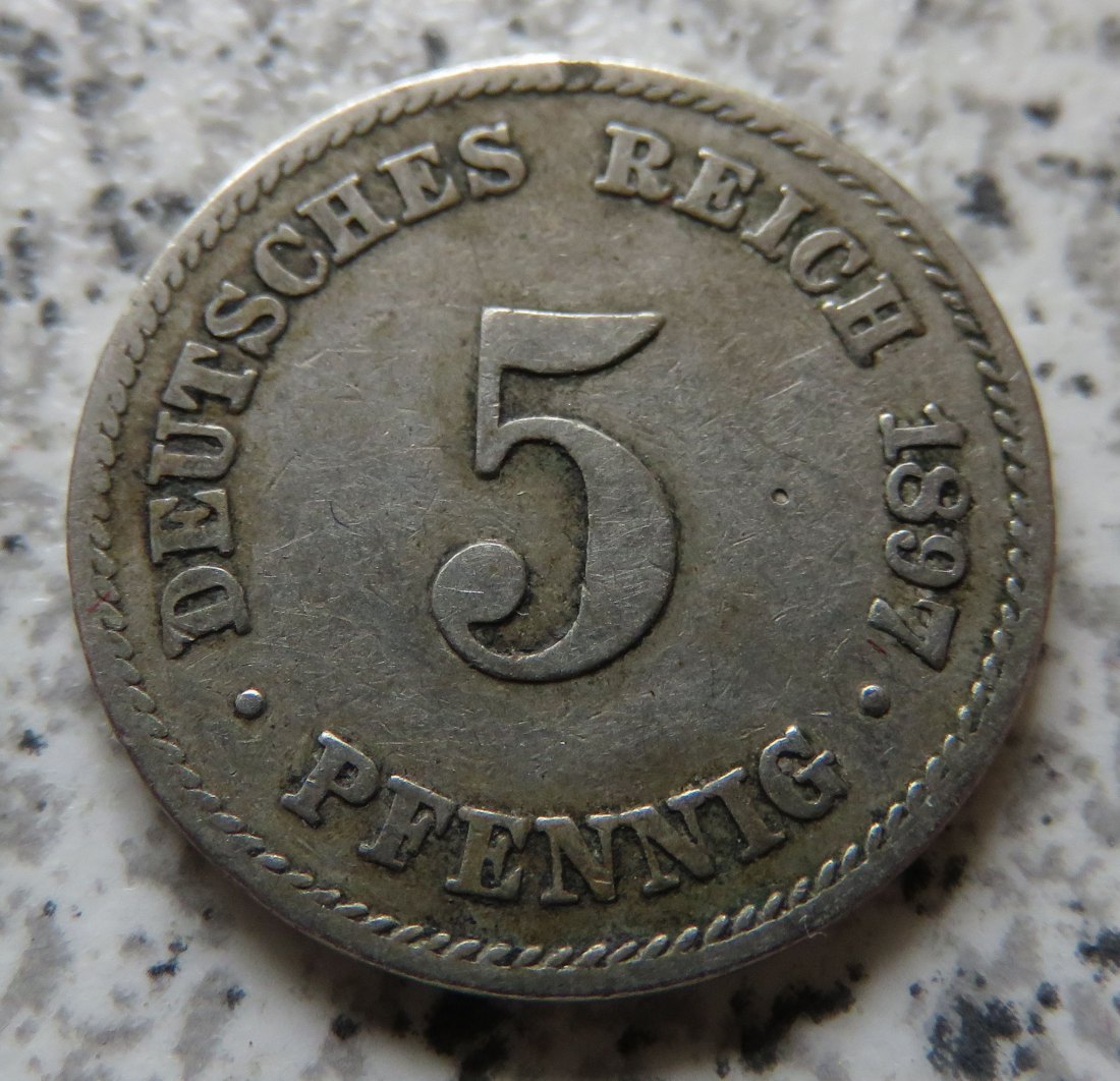  Kaiserreich 5 Pfennig 1897 E   