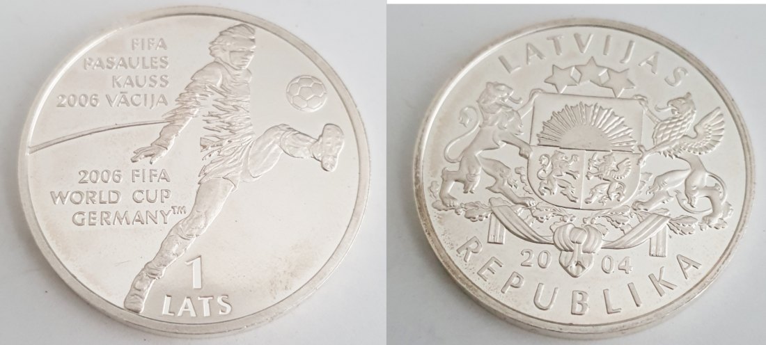  1 Lats 2004 Lettland Auf die Fussballweltmeisterschaft 2006 in Deutschland PP   