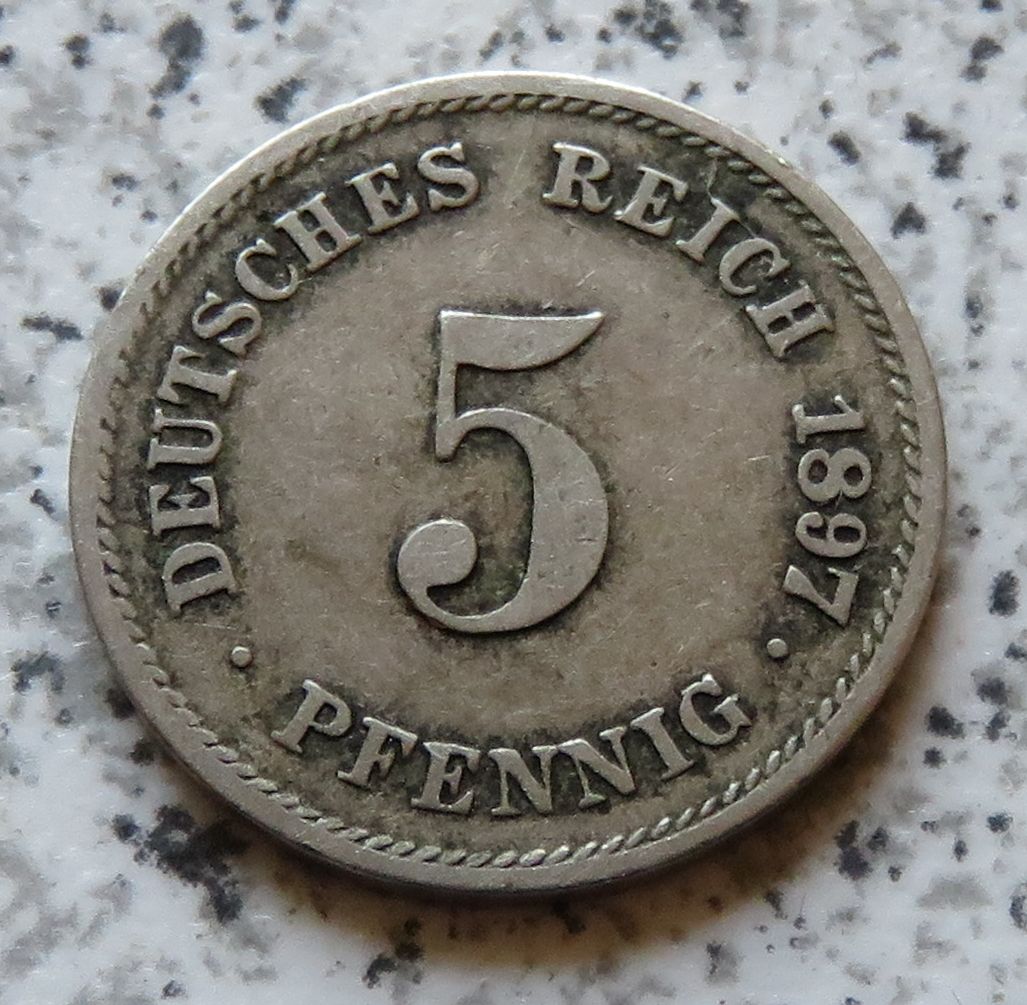 Kaiserreich 5 Pfennig 1897 G   