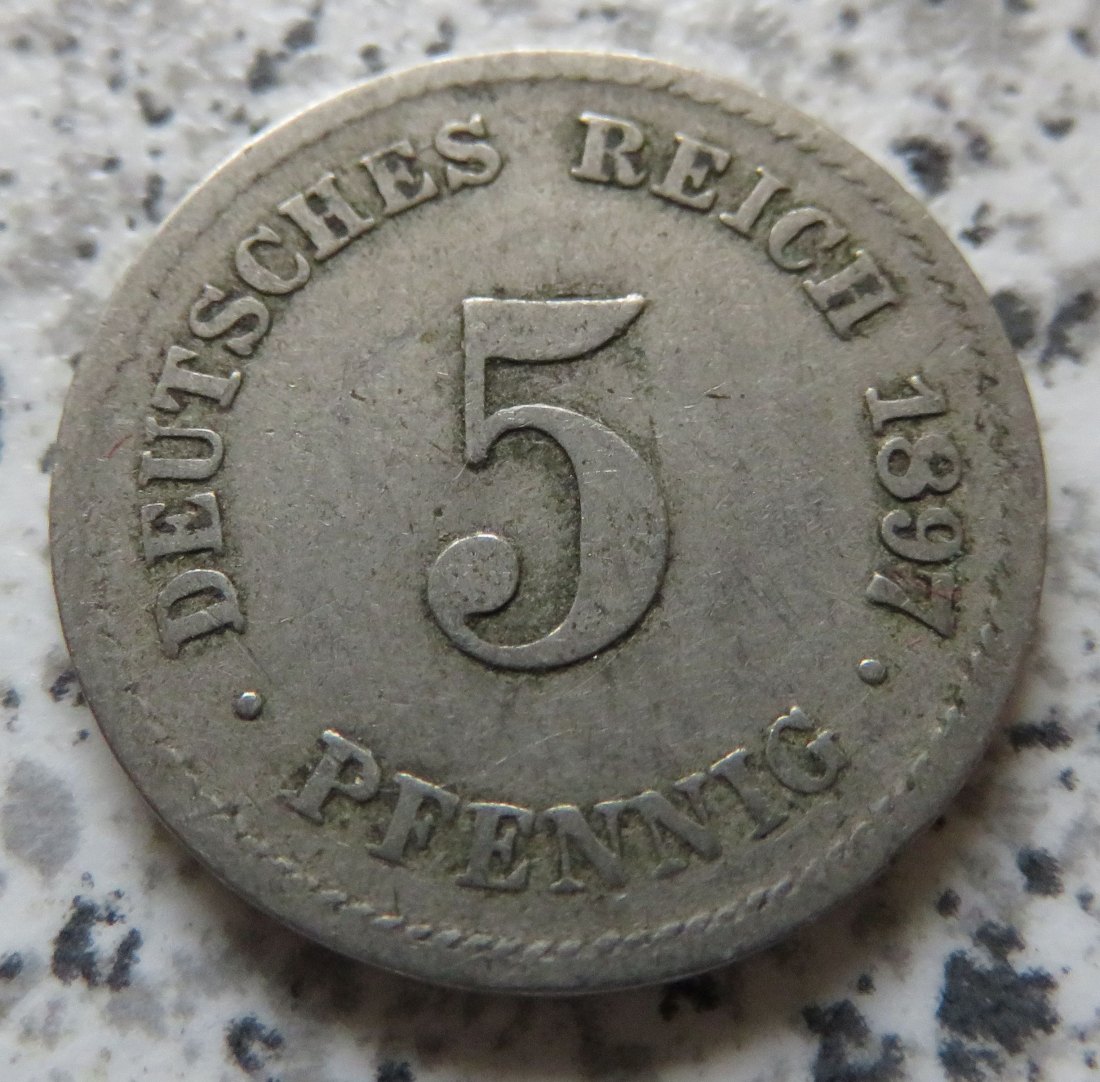  Kaiserreich 5 Pfennig 1897 G   