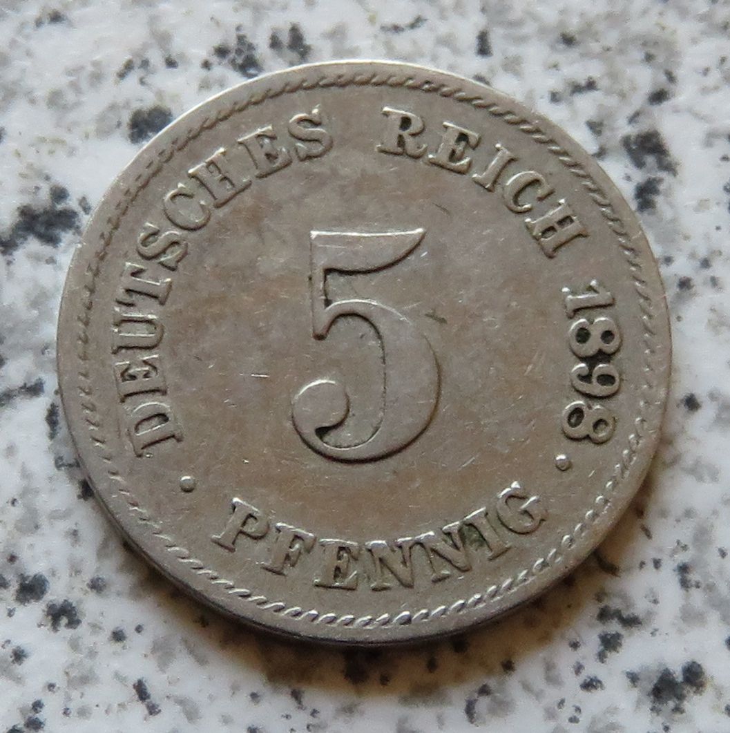  Kaiserreich 5 Pfennig 1898 G   