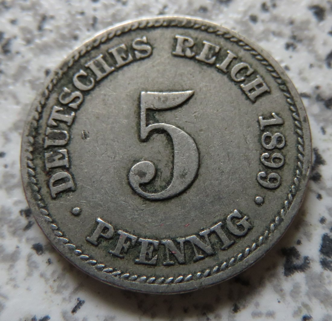  Kaiserreich 5 Pfennig 1899 E   