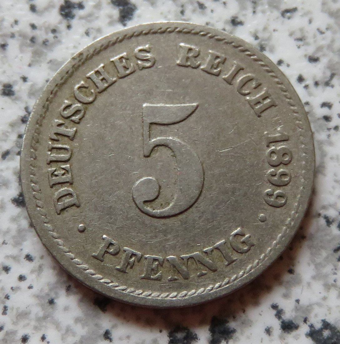  Kaiserreich 5 Pfennig 1899 G   
