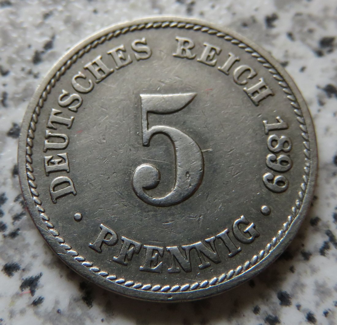  Kaiserreich 5 Pfennig 1899 J   
