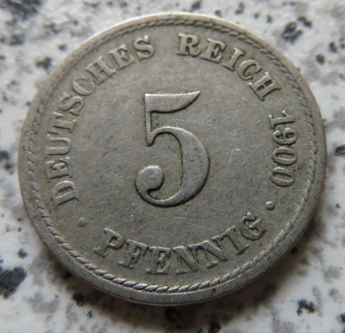  Kaiserreich 5 Pfennig 1900 A   