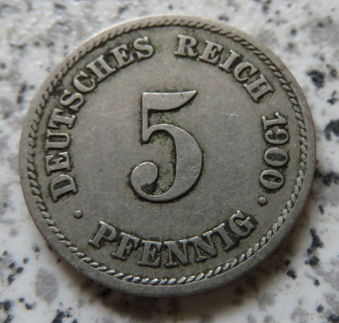  Kaiserreich 5 Pfennig 1900 E   
