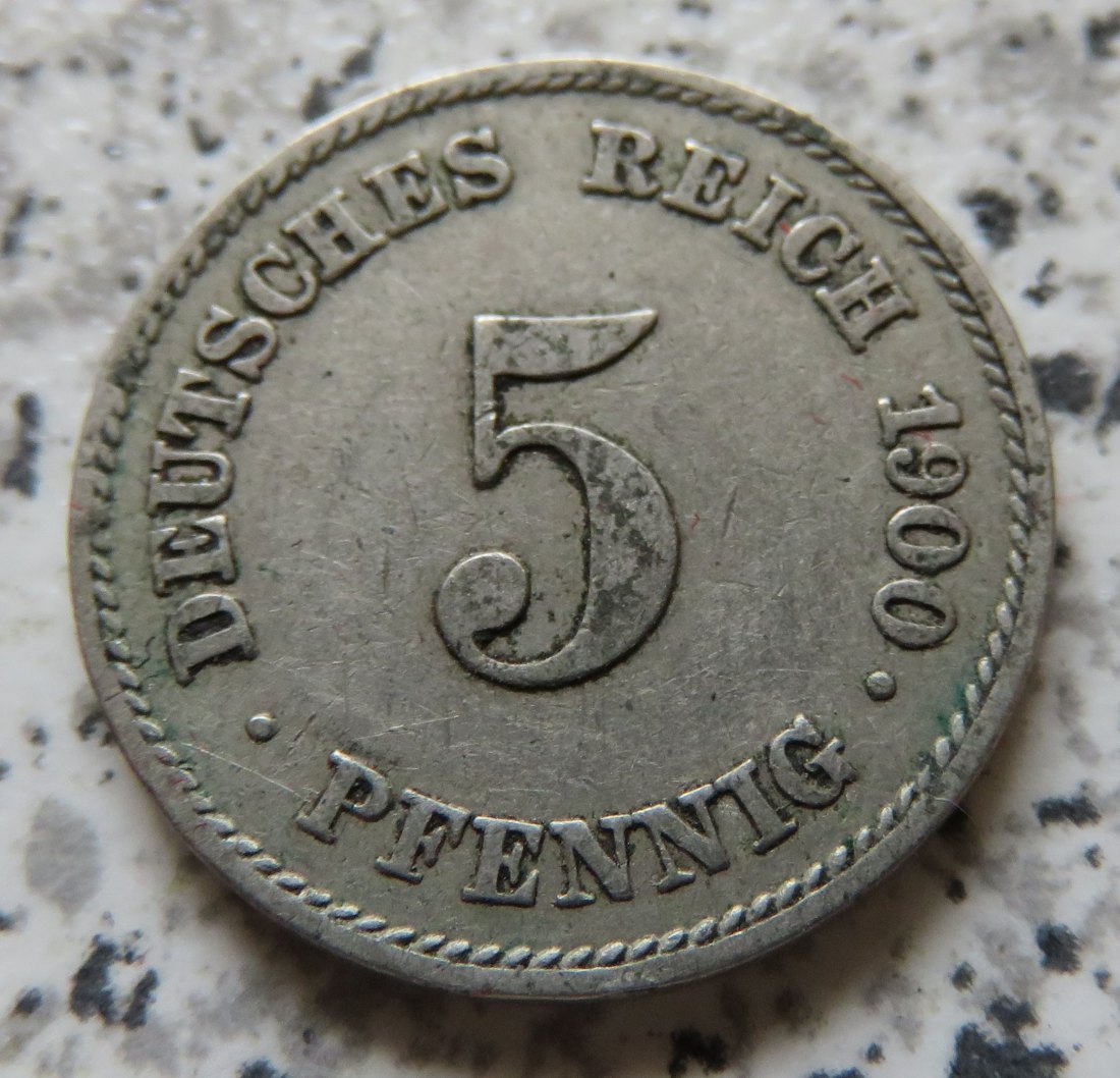  Kaiserreich 5 Pfennig 1900 E   