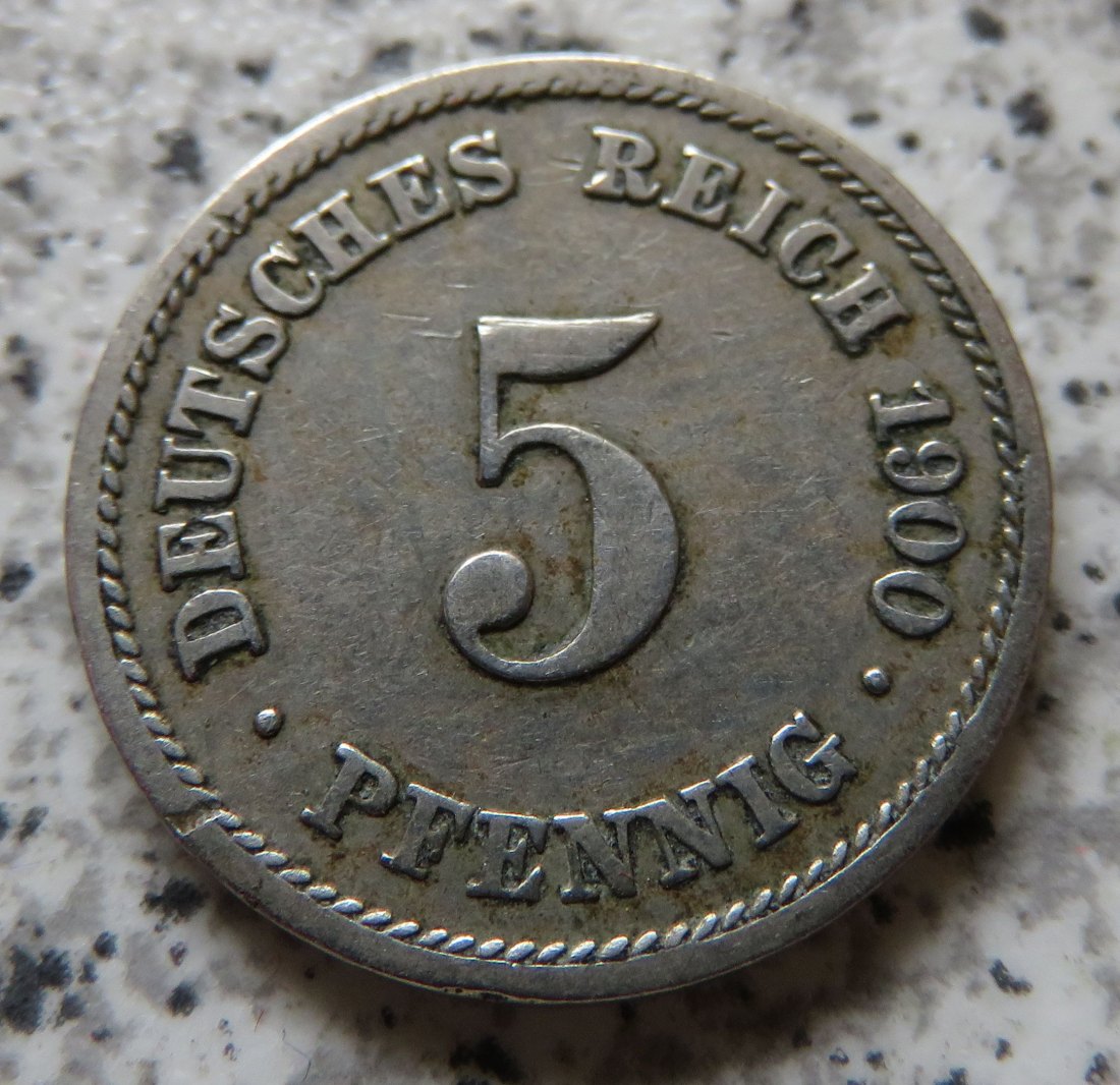  Kaiserreich 5 Pfennig 1900 F   