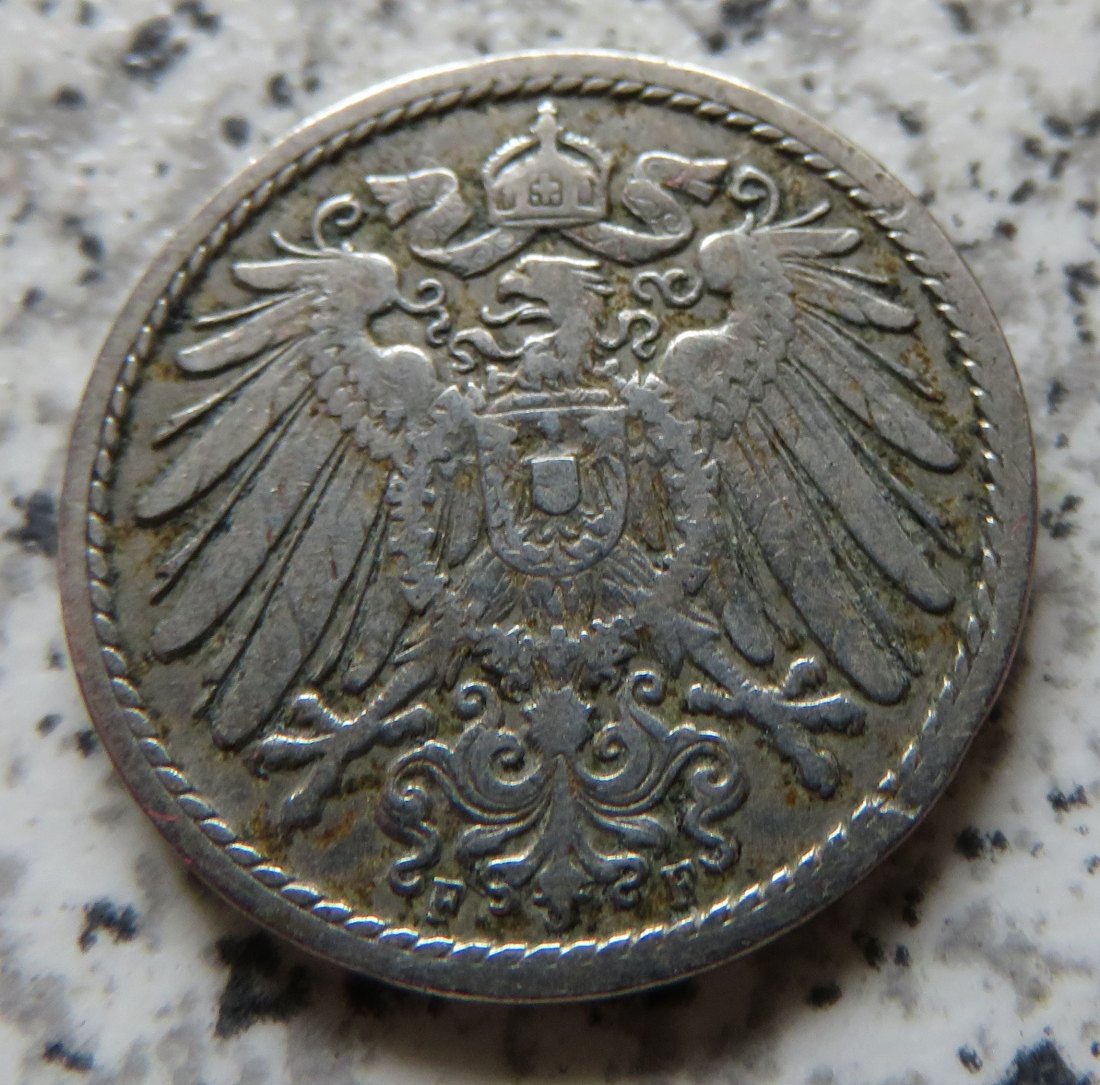  Kaiserreich 5 Pfennig 1900 F   