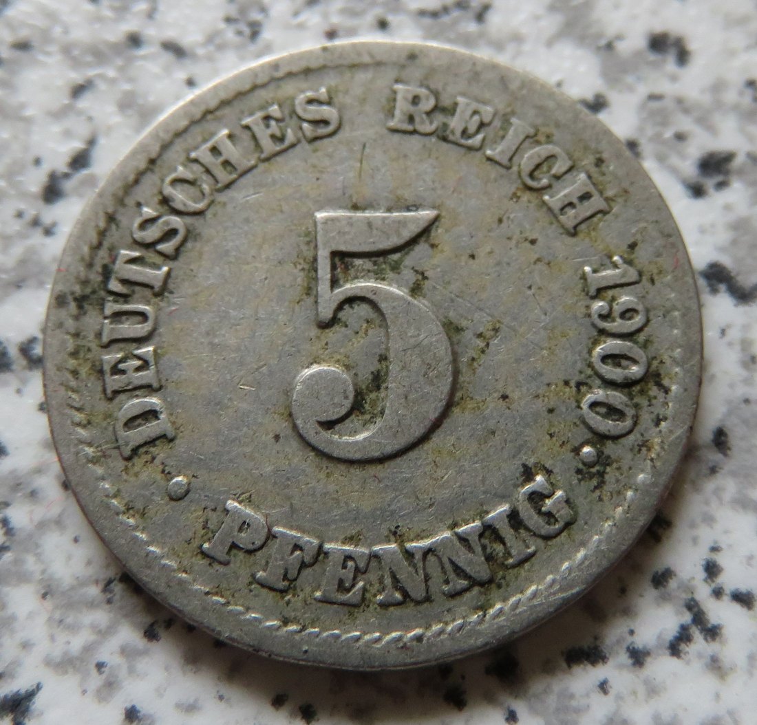  Kaiserreich 5 Pfennig 1900 J   
